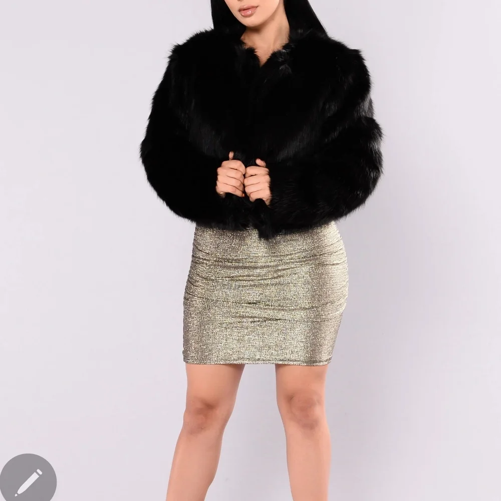 Black Faux Fur Jacket - Picture 2 of 2